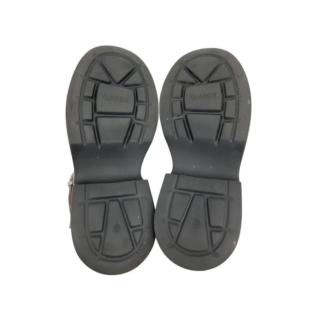 Ganni Sleek Black White Everyday Buckle Mary Jane Shoes Size EU 38 / US 8 - Picture 6 of 6